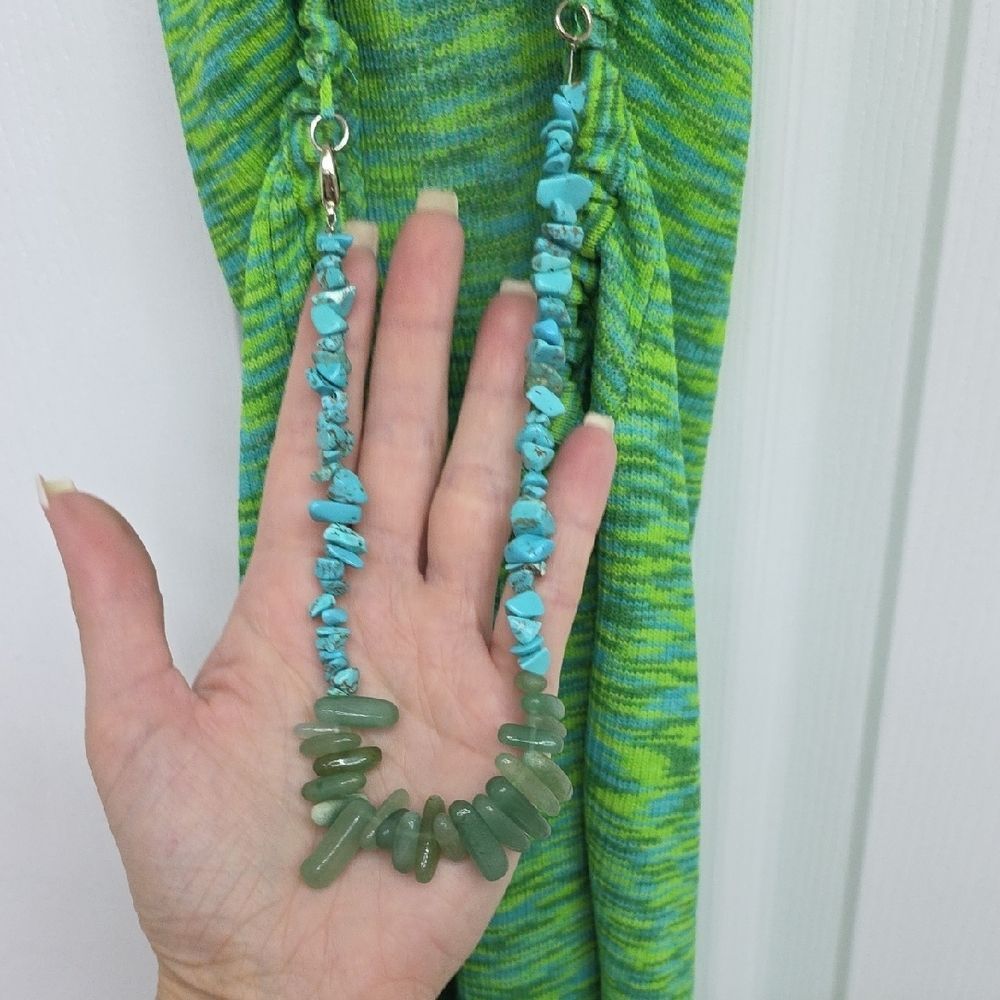 Bershka Green Halter Backless Beaded Mini Dress - Picture 3 of 5